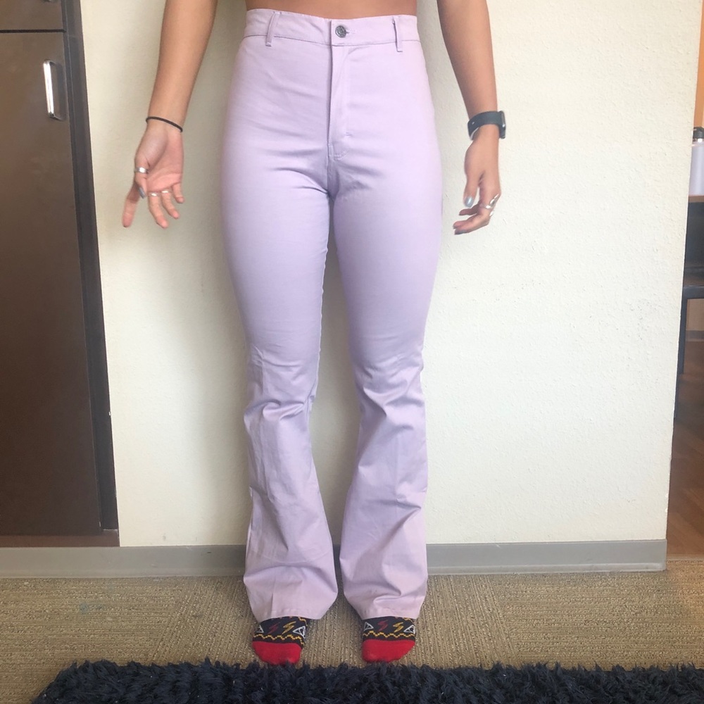 High-Rise Lilac Flare Pants